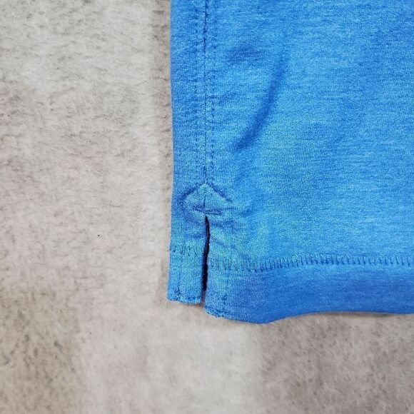 Lands End Shirt Men Large Blue Performance Serious Sweats Crew Neck Pullover Tee - Picture 7 of 10